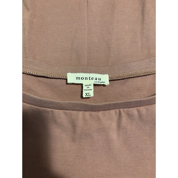 Monteau Solid Pink Dress Stretch Off-Shoulder Dress Size XL - Picture 3 of 6